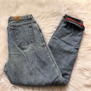 Vintage mom jeans with flannel lining